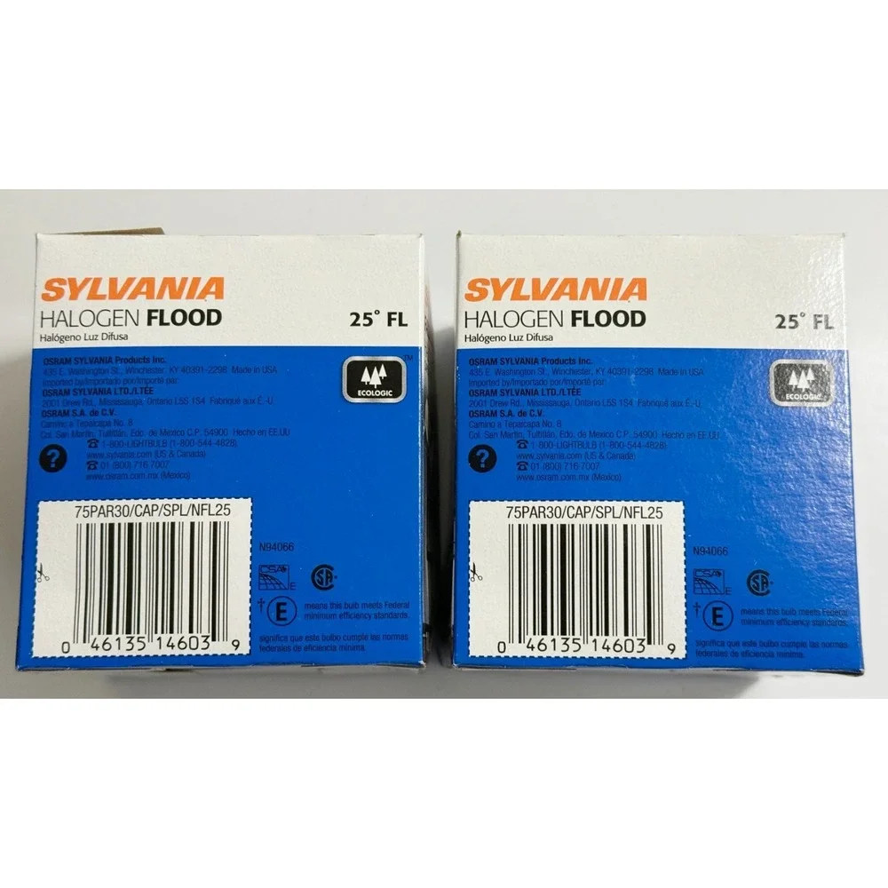 SYLVANIA 75PAR30/CAP/SPL/NFL25 Light Bulbs Lot of 2
